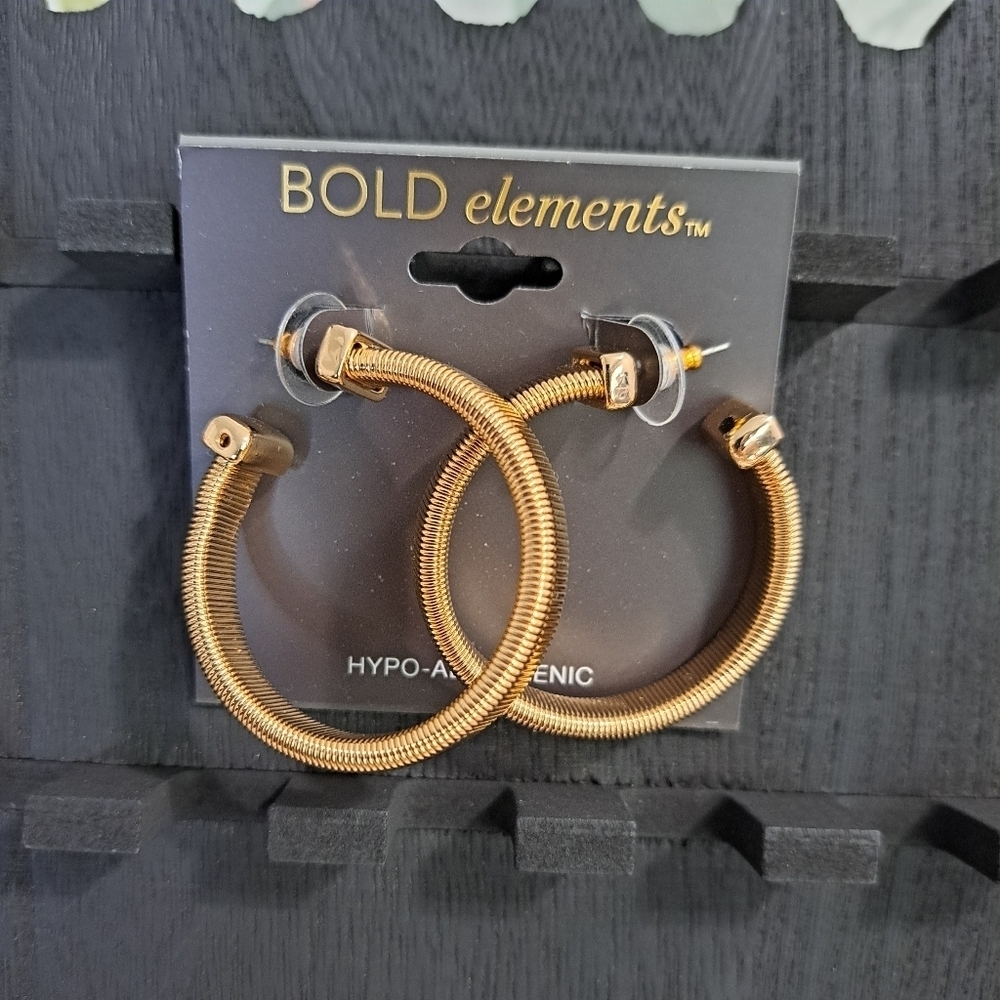 BOLD elements Elegant Snake Coil Look Hoops
